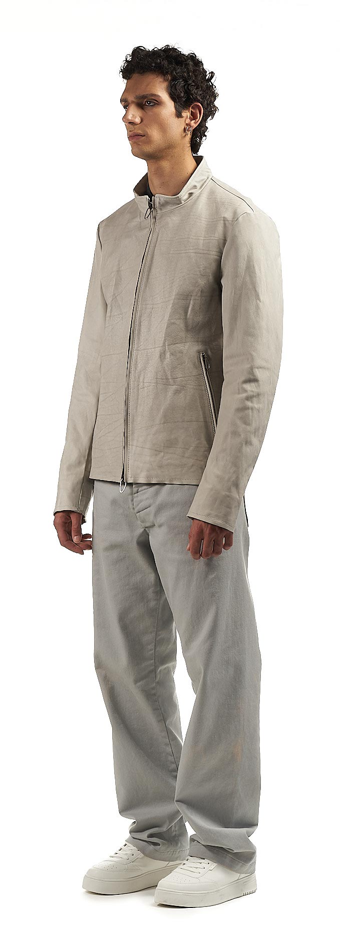 DANIELE BASTA LEATHER AND SILVER JACKET 